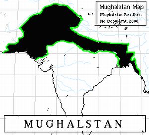 Map of proposed Mughalistan in India