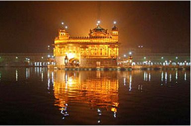 The Golden Temple Harmandir Sahib at Amritsar, the holiest shrine of the Sikhs